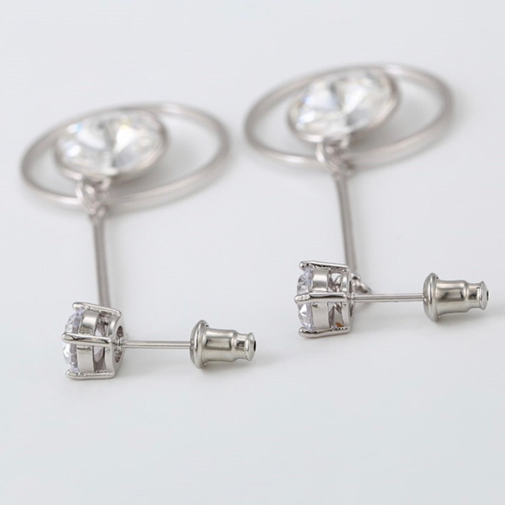 Pretty Swarovski Drop Hoop Earrings - Picture 5 of 10